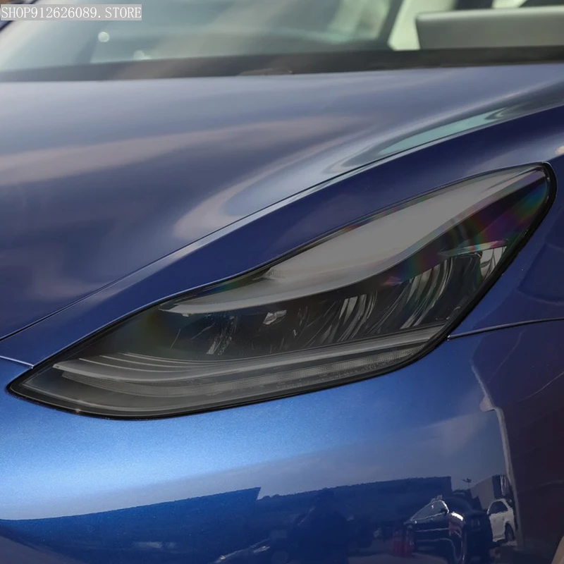 

Защитная пленка для автомобильных фар, задняя фара, дымчатый черный оттенок, виниловая прозрачная наклейка из ТПУ для Tesla Model 3 2019 2020 2021