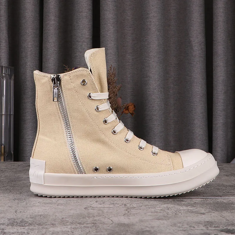 

Thick Bottom Ankle Booties Women High Top Casual Sneakers Fashion Brand Men Canvas Flat Boots Unisex Trainers Couple Boots 2.5