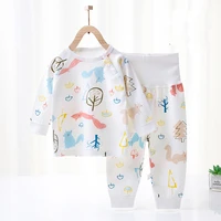 2022 autumn new baby autumn clothes and long pants high waist baby clothes to prevent cold childrens underwear set