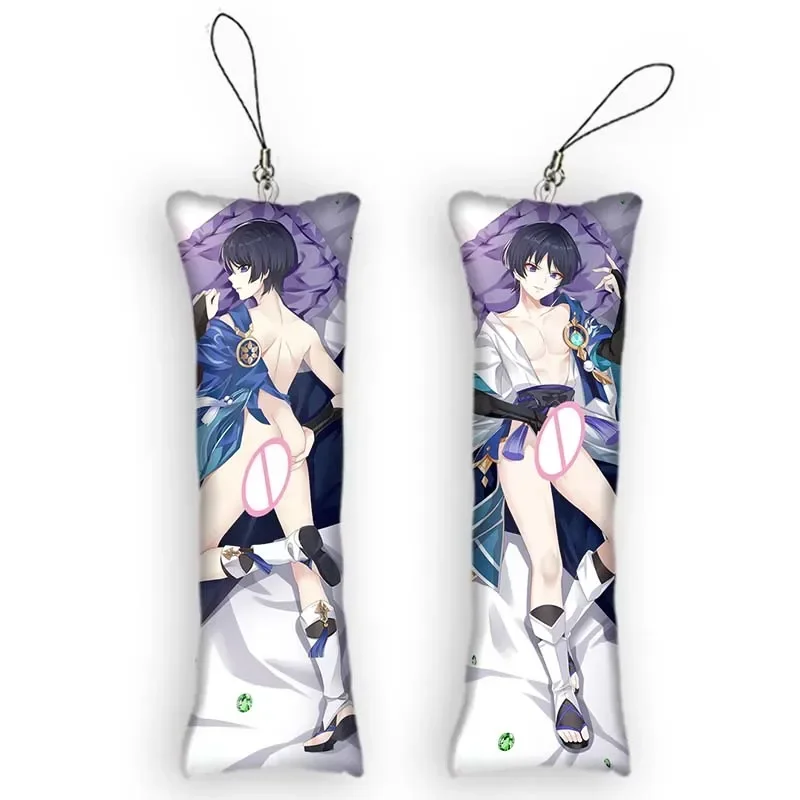 Новый узор Genshin Impact Scaramouche двухсторонний мини-брелок Dakimakura милый аниме-брелок