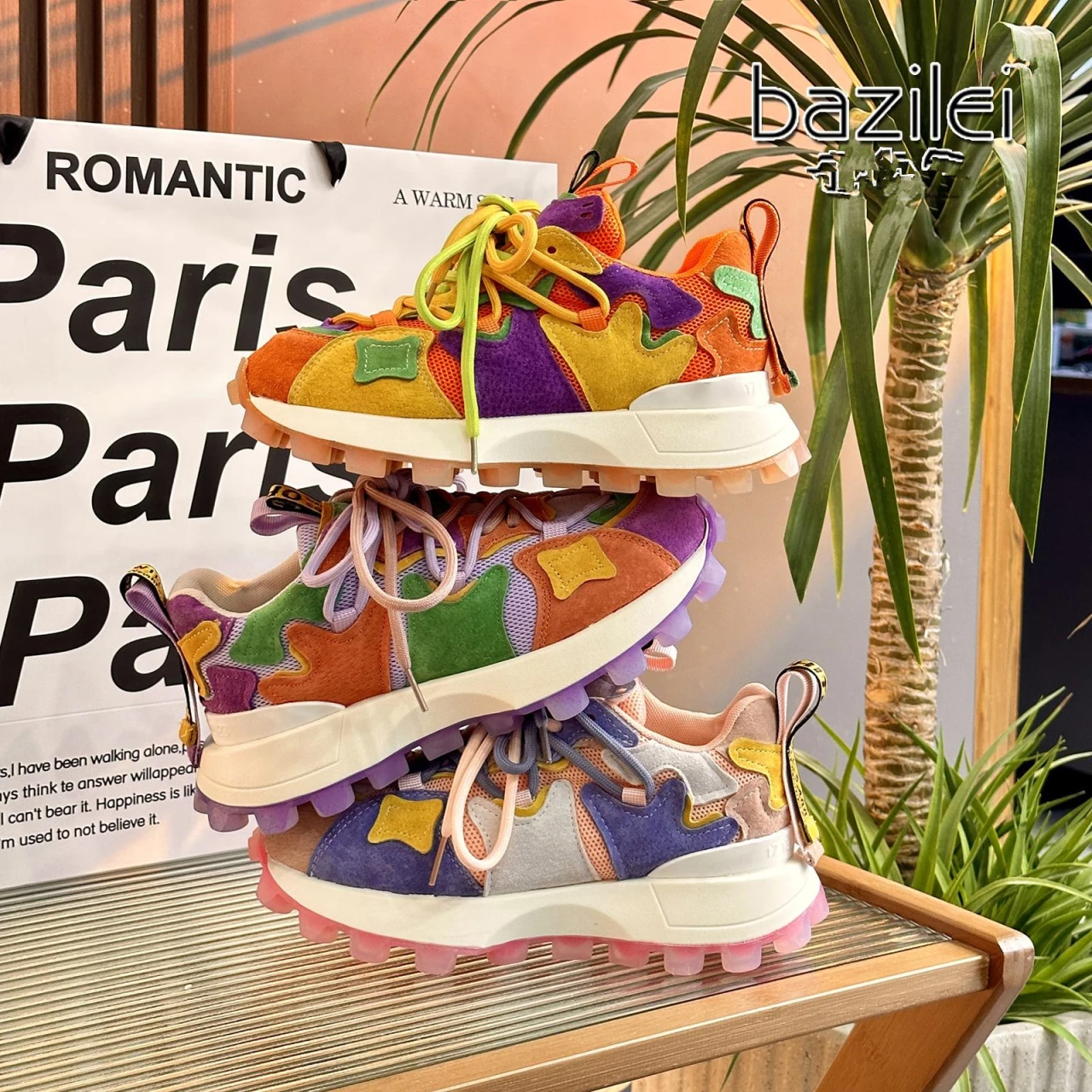 Micfofiber Leather Rainbow Nail Sole Casual Sneakers for Women Platform Shoes  Zapatillas De Mujer En Oferta Envío Gratis