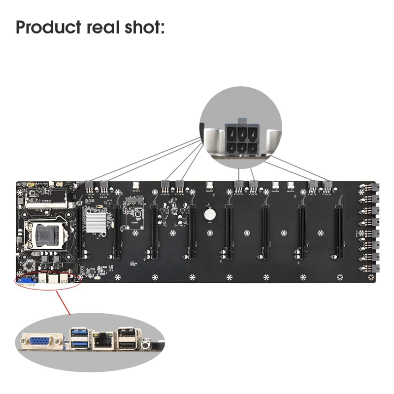 Материнская плата ETH-B75 V1.0Y поддерживает 8xpcie 16X слот X1 GEN1.1 скорость быстрой