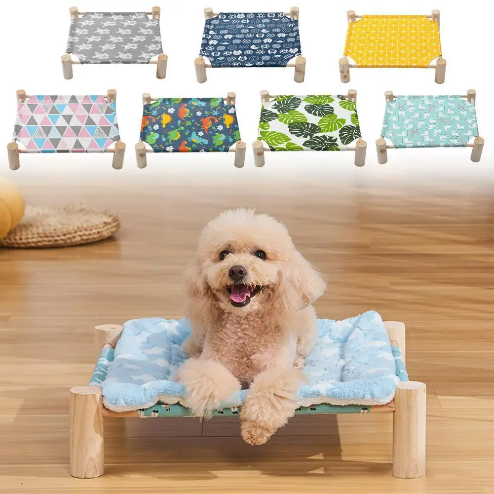 

2023 New Pet Removable Year-round Hammock Open Kennel Moisture-proof Dog Easy To Small Clean Dormir G8o8