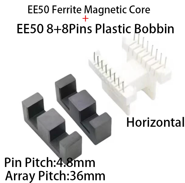 

EE50 EE60 6 + 6 8 + 8 штырьков 12/16P MN-ZN PC40 Вертикальная Магнитная змеевая катушка