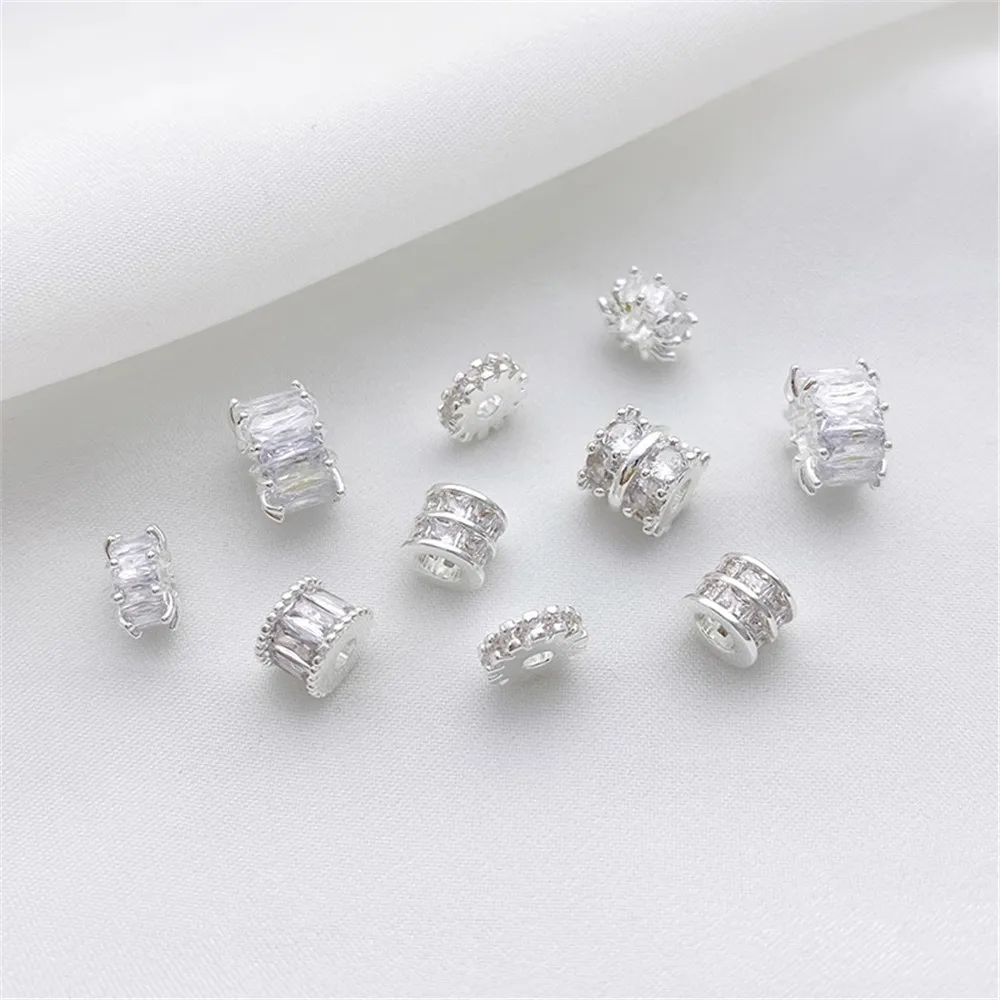 Серебряные микроинкрустированные циркониевые шестерни снежинка дорога бусины