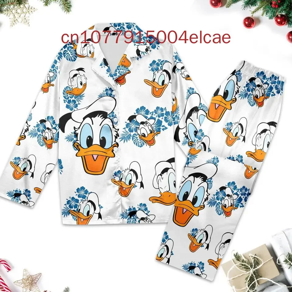 Рождественский пижамный комплект Disney Donald Duck повседневная мужская и женская