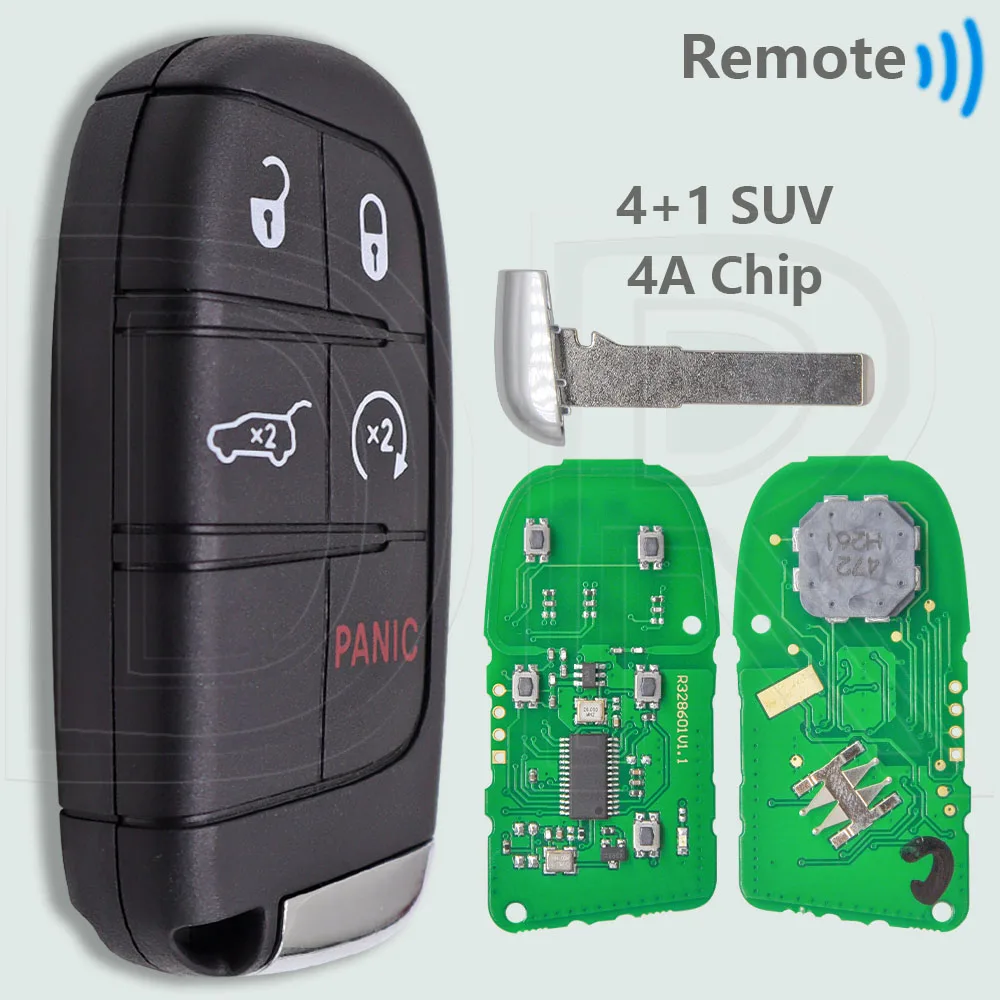 

DR SIP22 Blade 4A Чип 433 МГц Автомобильный дистанционный ключ без ключа M3N 40821302 68250335 AB для Jeep Renegade Compass Dodge Fiat 500 500L 500X