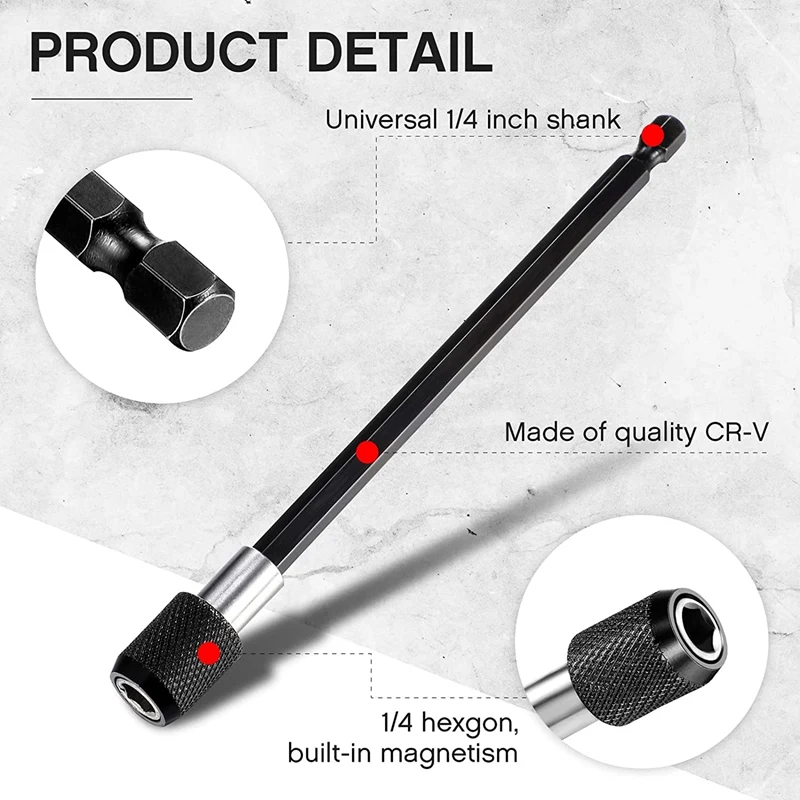 Акция! 12 шт. удлинитель для сверл 1/4 дюйма с шестигранным хвостовиком держатель