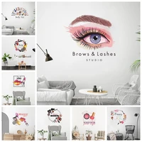 new design brows lashes wall sticker personalized creative room beauty salon removable wall decoration stickers