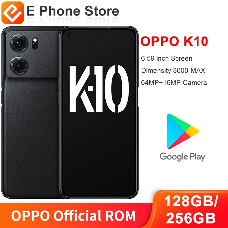 

Смартфон OPPO K10 128 ГБ/256 ГБ MediaTek Dimensity 8000-MAX, экран 6,59 дюйма, камера 64 мп + 16 МП, аккумулятор 5000 мАч
