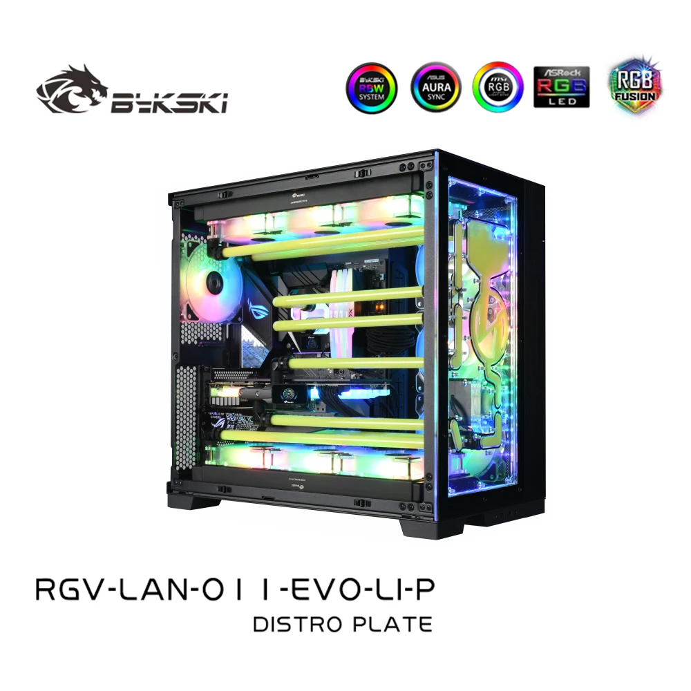 Набор для водяного охлаждения Bykski MOD Distro Plate для корпуса LIAN LI O11 EVO для охлаждения ПК ЦП и ГП RGV-LAN-O11-EVO-LI-P.