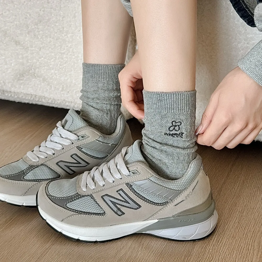 Женские носки Harajuku с вышивкой и цветочным принтом японские милые Kawaii женские