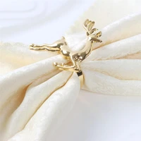 12pcs christma napkin rings for wedding table decoration skirt princess prince rhinestone gold napkin deer holder party supplies