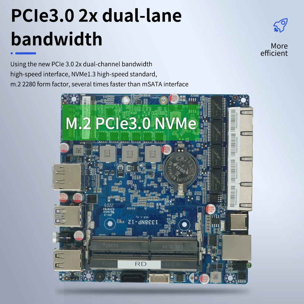 Soft Router Intel i225/i226 2.5G N5105 Fanless Mini PC 2xDDR4 NVMe 4xLAN VGA pfSense OPNsense Firewall VPN Server |