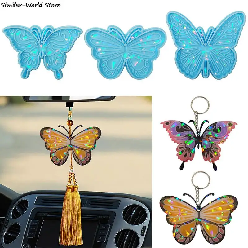 

DIY Holographic Laser Butterfly Pendant Silicone Mold DIY Butterfly Keychain Crystal Epoxy Resin Mold