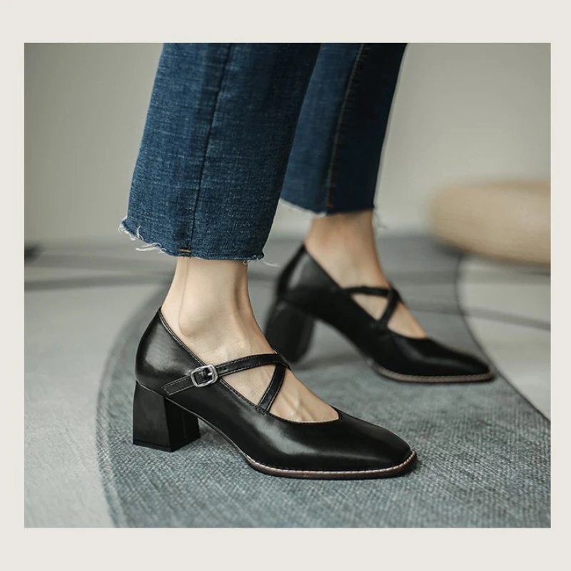 

Women's Block Heels Fashion Non-slip New Sunmmer Sandals Outdoor Round Toe Comfort Buckle Strap Footwear Zapatillas Mujer Tacon