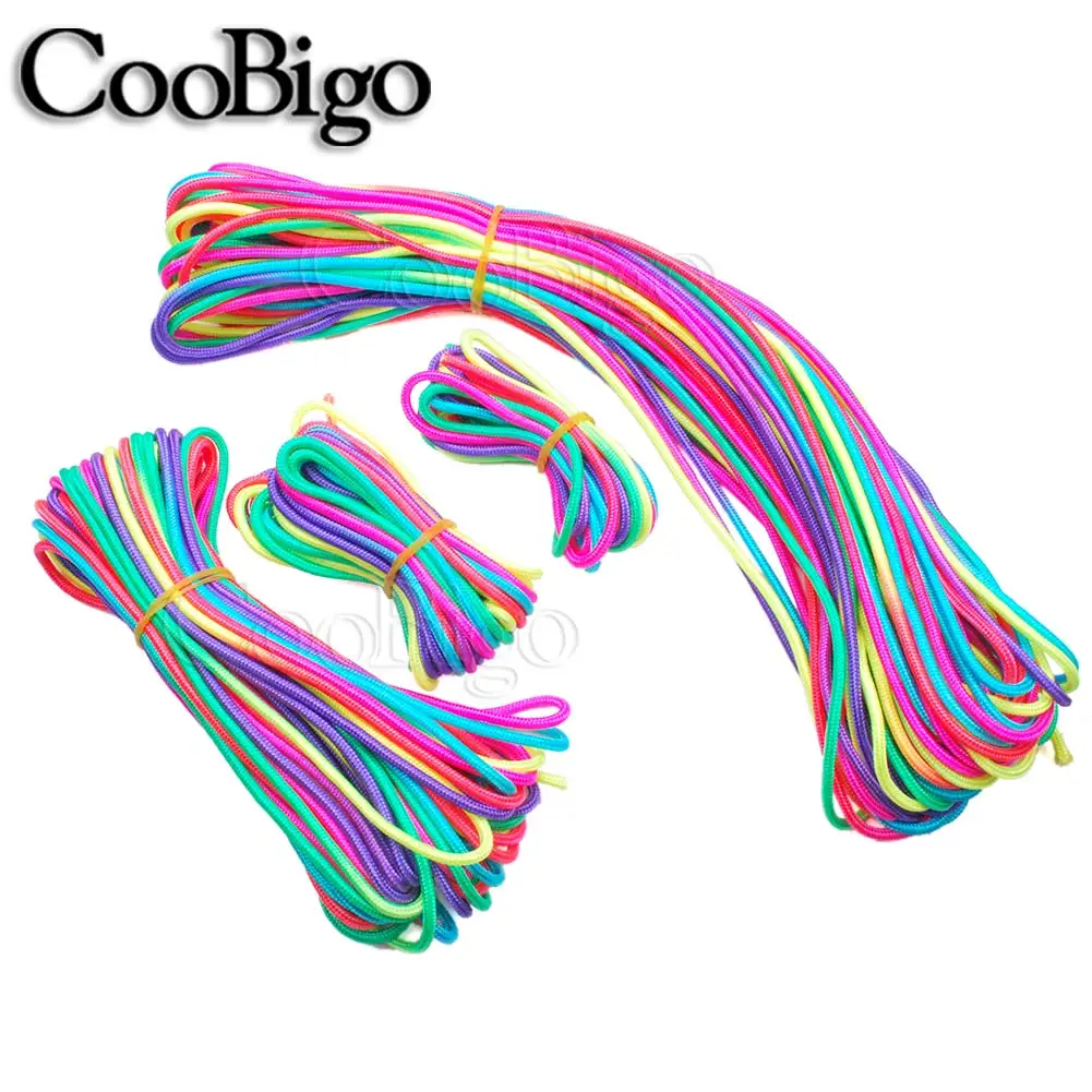 

3mm Rainbow Rope Braided Parachute Cord String Line for DIY Paracord Bracelet Gift Craft Jewelry Findings Components 100/328ft.