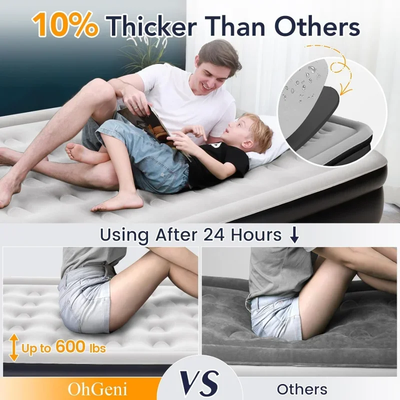 Queen Встроенный насос надувной матрас Colchones для гостей складные портативные