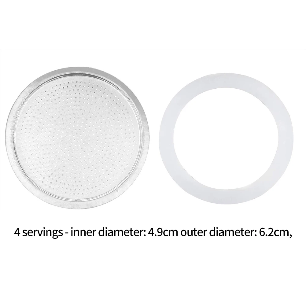 

2pcs Silicone Seal Ring Replacenent For Cups Moka Pot Espresso Flexible Washer Gasket Ring Stainless Steel Coffee Filters Acces