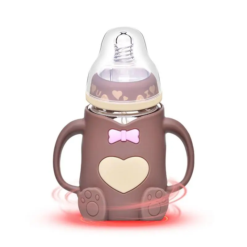 

Baby Glass Bottle Natural Feel Baby Bottles Newborn Baby Bottles With Silicone Protective Sleeve For Breastfeeding Babies