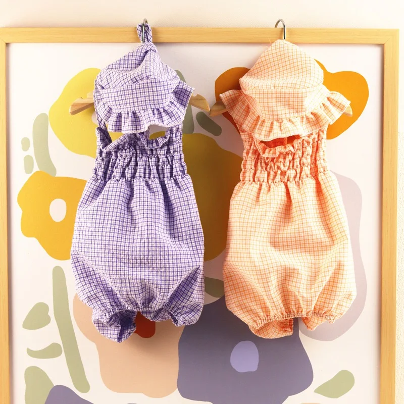 Summer Dog jumpsuits Cat Clothing Teddy Yorkshire Bichon Poodle Pet Pumpkin Pants Dropshipping Cute Suit With Hat Costume |