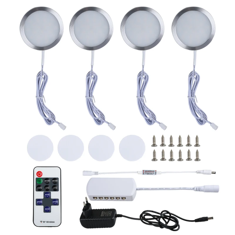 

Led Under Cabinet Light Kits Dimmable with RF Remote Controller For Indoor Counter Wardrobe Bookshelf Kitchen Lighting Fixture