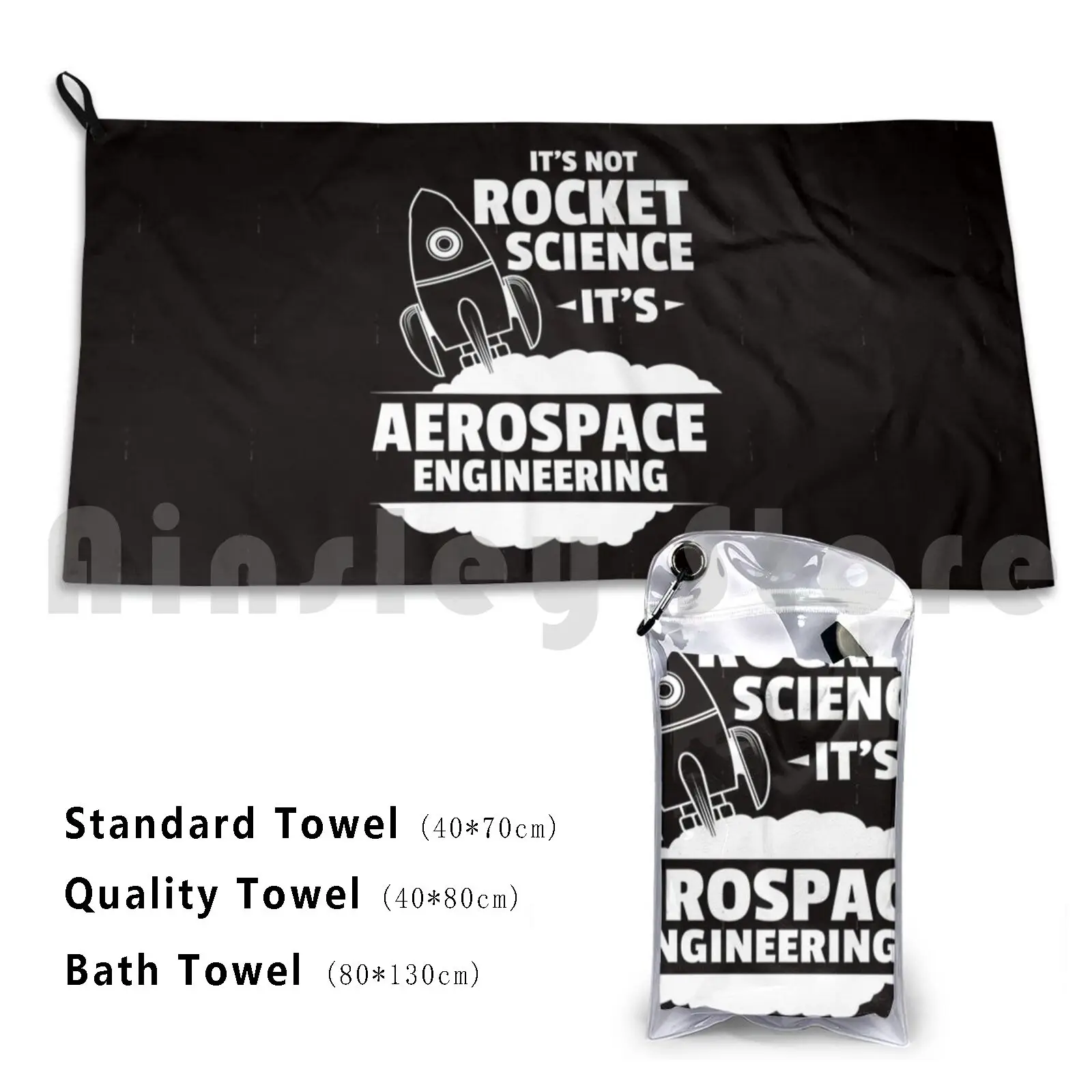 

Aerospace Engineer Shirt It's Not Rocket Science Bath Towel Beach Cushion Rocketship Spaceship Rocket Space