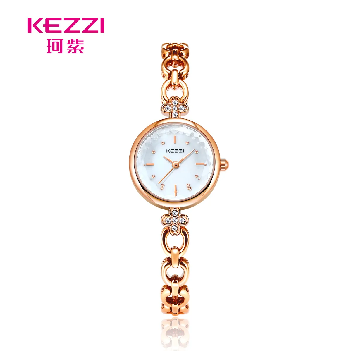 

KEZZI Thin Strap Watch Live Broadcast Same Girls Niche Fresh Watch Student Party Girls Half Bracelet Women's Watch