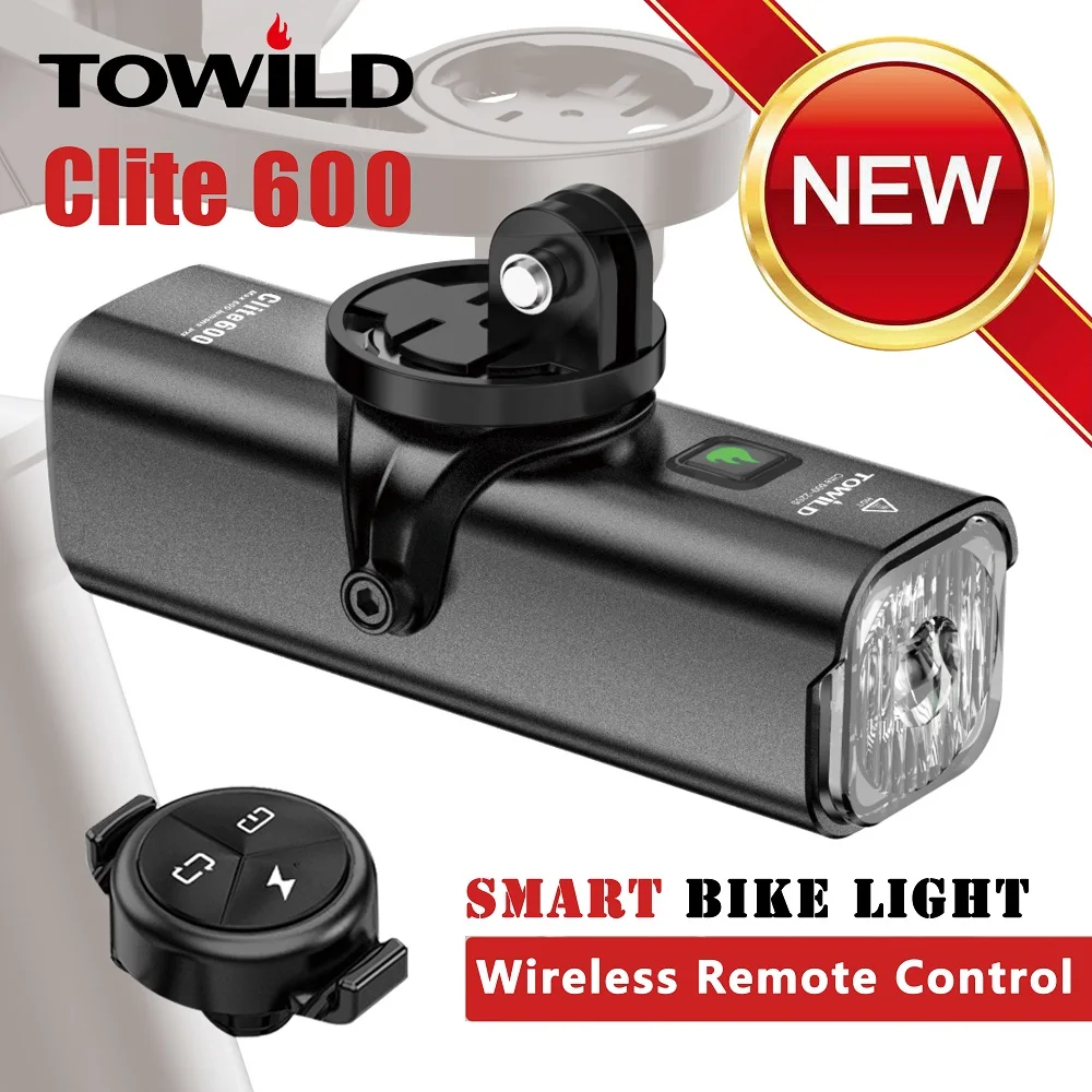 TOWILD-luz delantera para bicicleta, lámpara LED de 600LM, recargable por USB, 18650, 2000mAh, accesorios impermeables para bicicleta