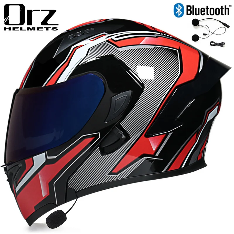 Suitable for  Orz Bluetooth helmet motorcycle faceless helmet full helmet tail semi personalized double helmet