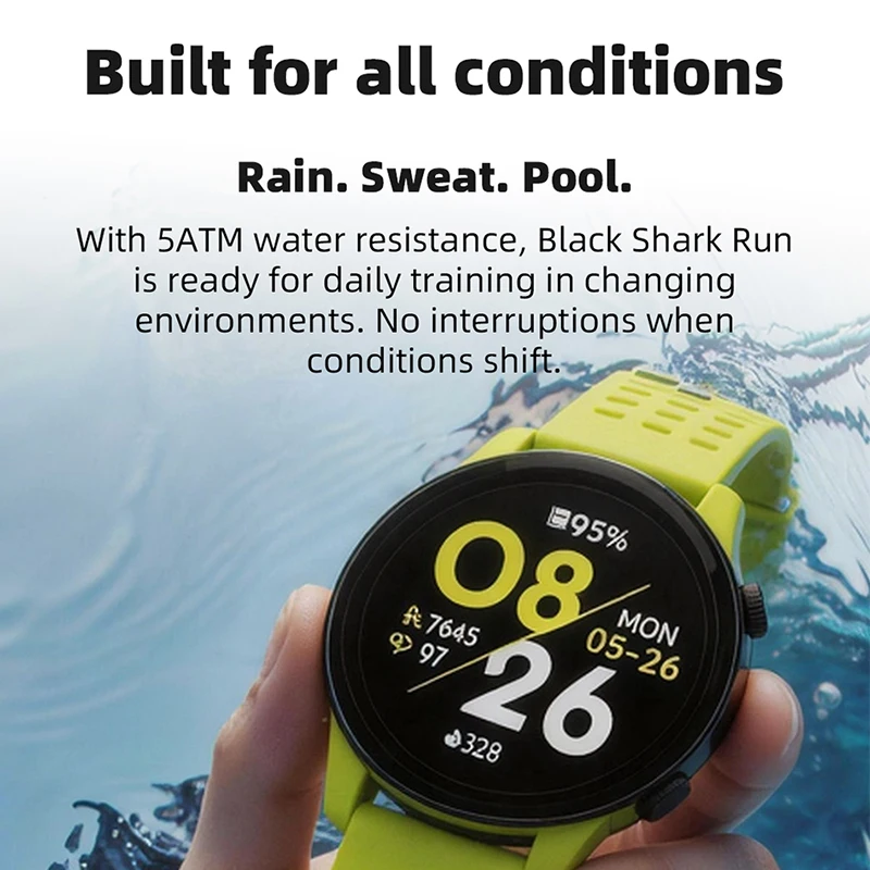 Фото Умные часы Black Shark Run, глобальная версия, экран 1,39 дюйма, Bluetooth-звонки, водонепроницаемость 5ATM, 15 дней автономной работы, интеллектуальные часы №4