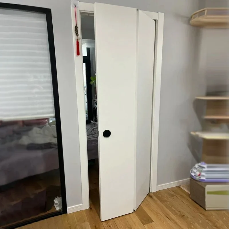 Настраиваемая складная дверь для кухни деревянная ванная комната плоская