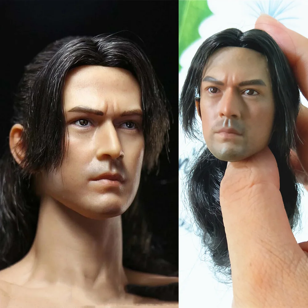 

1/6 Male Solider Takeshi Kaneshiro Carving Planted Hair Head BeardWithout Beard Version Fit 12”Action Figure Body