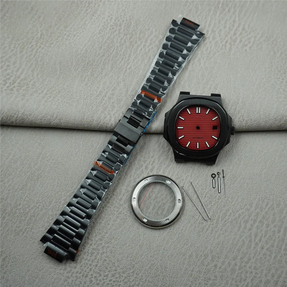 Nh35 dial pointer green strong luminous Tiffany blue watch modified Nautilus mechanical watch modified PP571 watch