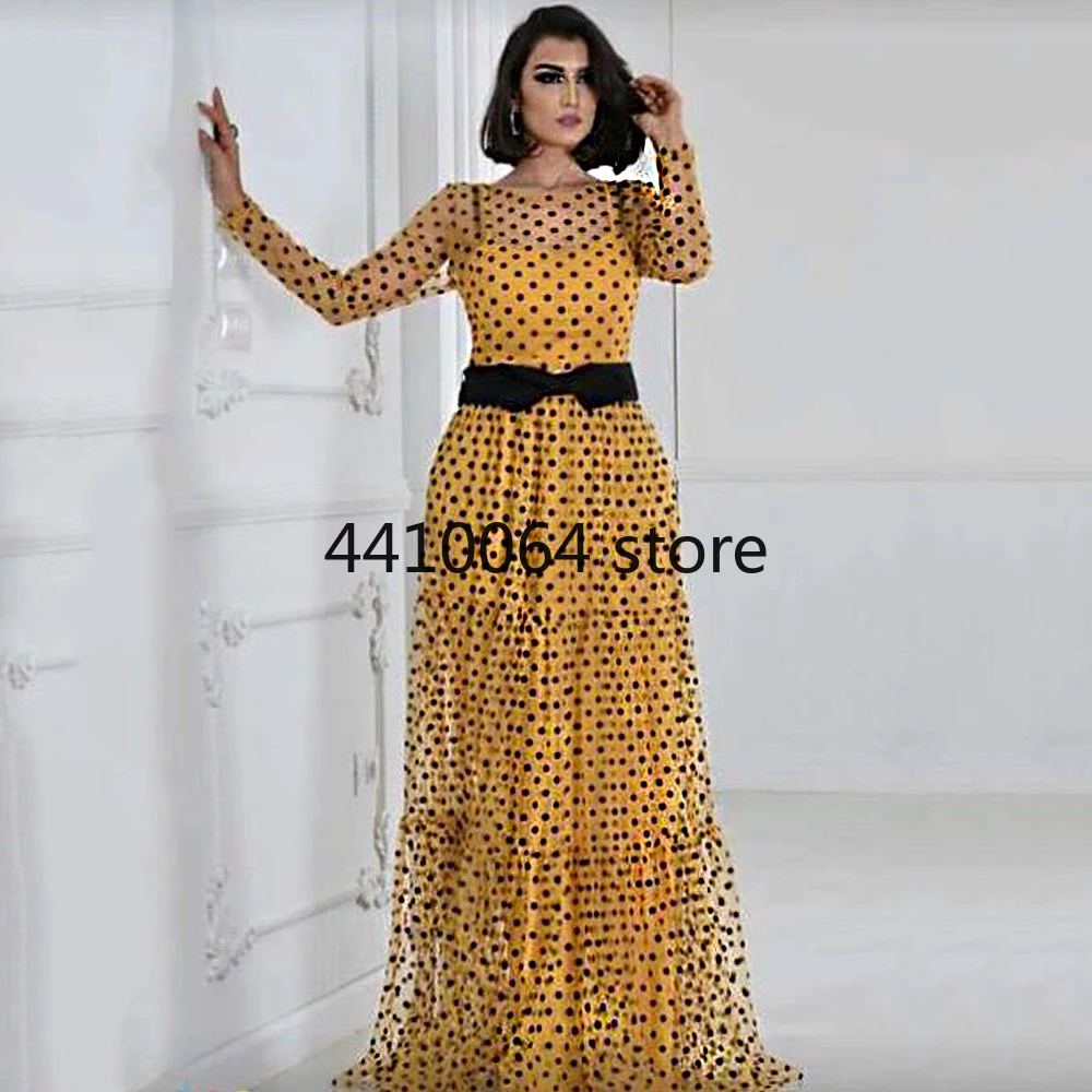 Женское Сетчатое платье в горошек большие размеры 2022 # |