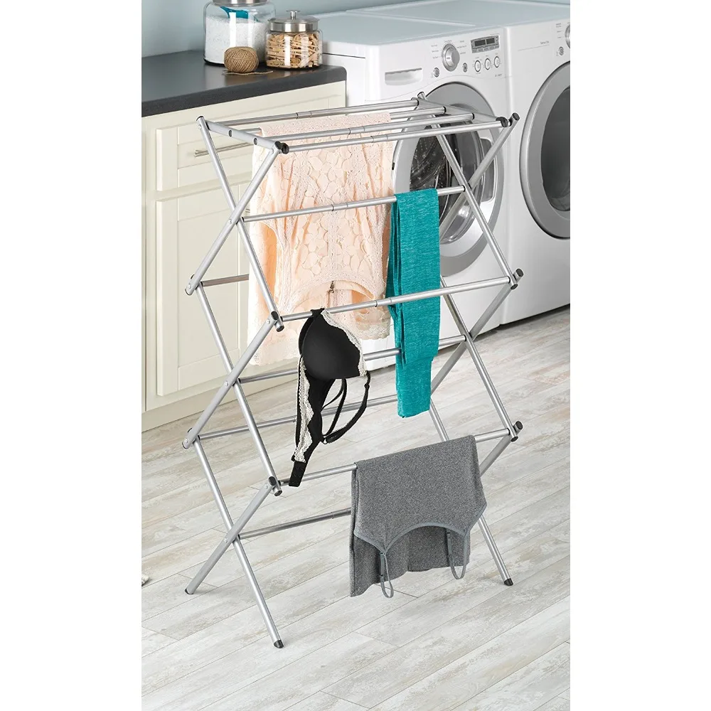 

3-Tier Expandable Folding Metal Drying Rack, Silver