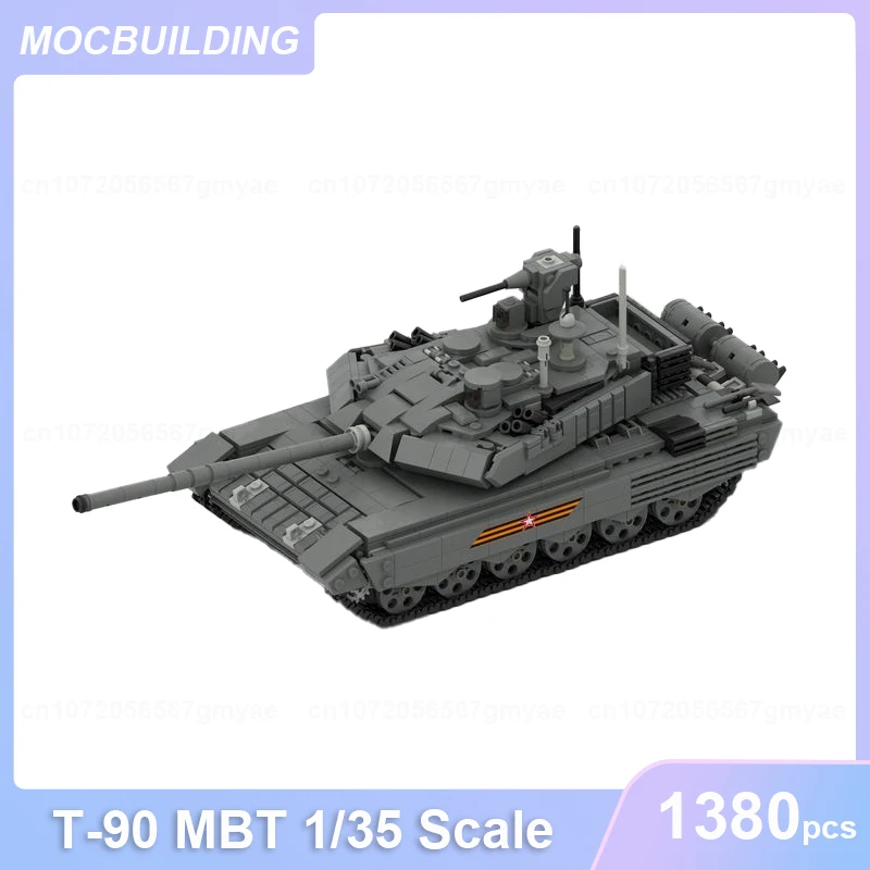 

T-90 M Main Battle Tank 1/35 Scale Model MOC Building Blocks DIY Assemble Bricks Military Educational Kids Toys Gifts 1380PCS