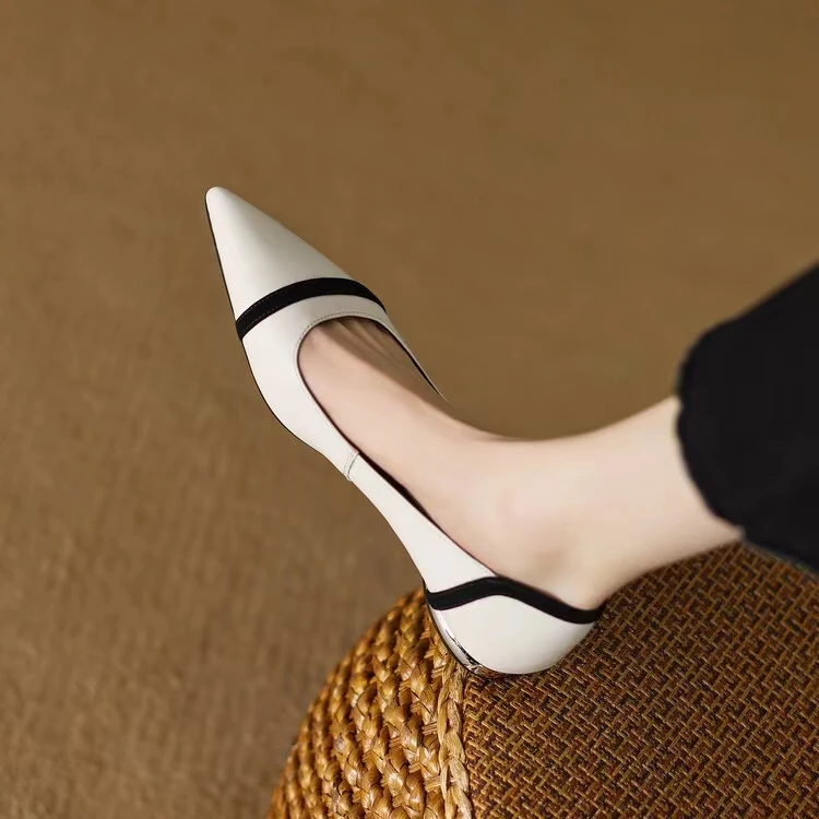 New Spring Women's Flats Pointed Toe Boat Shoes for Woman Loafers Leather Shallow Shoes