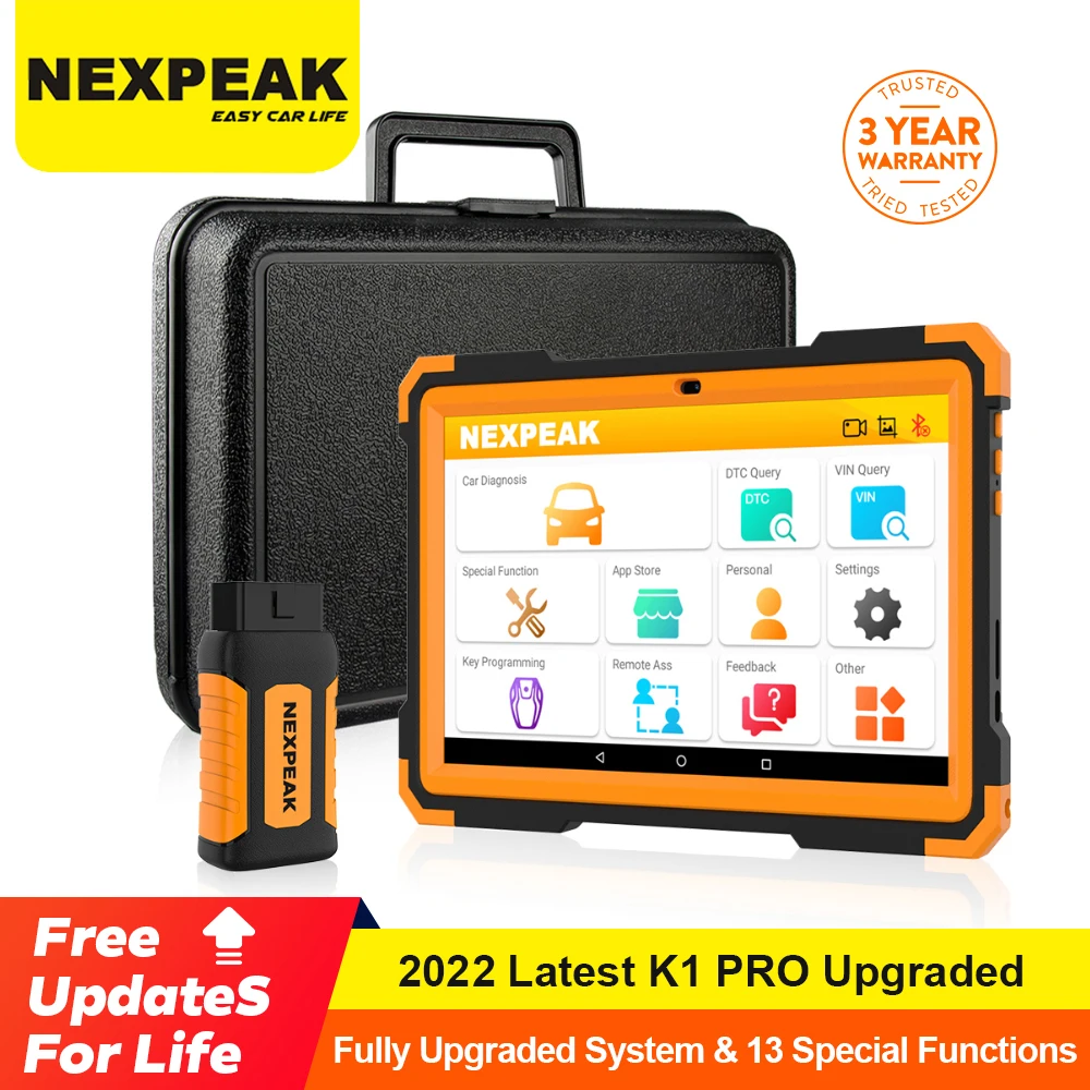Автомобильный сканер NEXPEAK K1 Plus Pro программирующий TPMS IMMO автомобильный