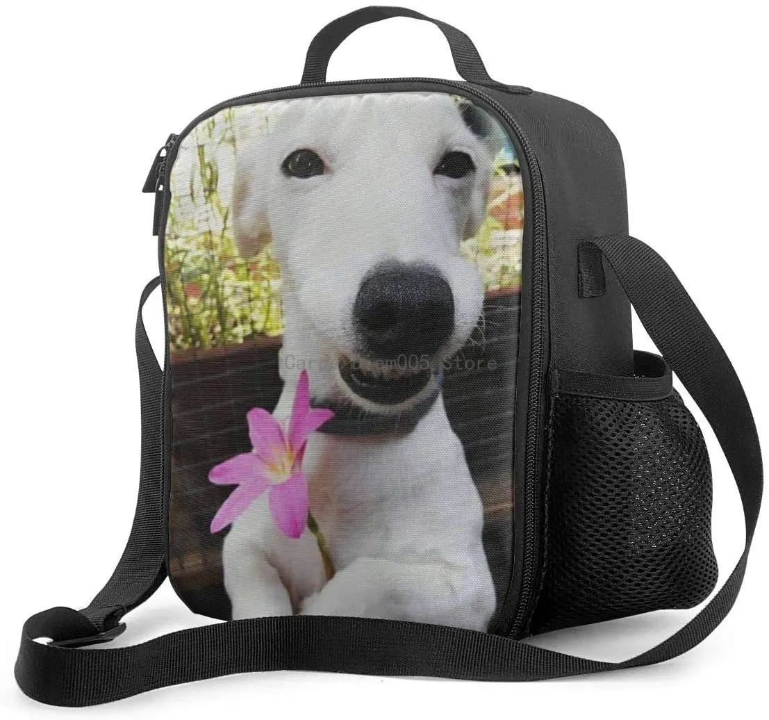 

Изолированная сумка для ланча Smiley Dog с цветами для мужчин и женщин, для взрослых, для офиса, работы, пикника, пешего туризма, пляжа, Ланч-бокс