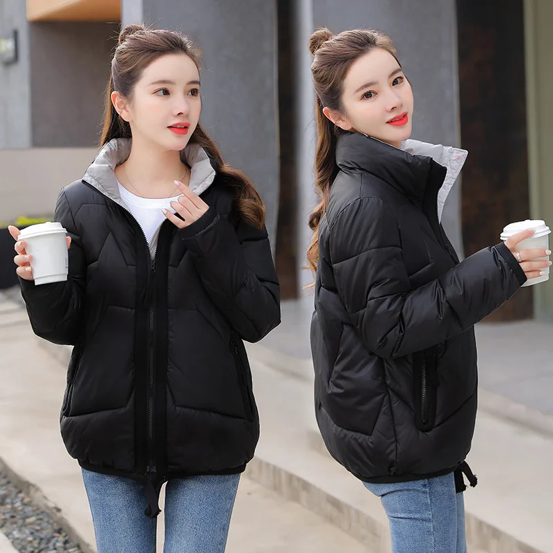 Cotton Padded Women's 2022 Autumn New Jacket Stand Collar Thickening Warm Womens Winter Clothing Outerwear Long Sleeve Jacket