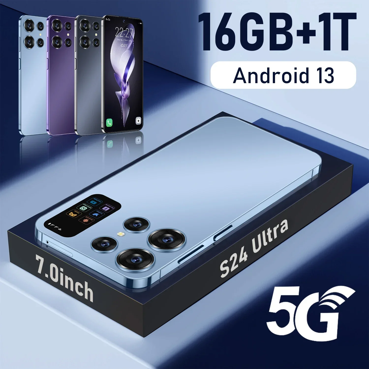 

Global Version S24 Ultra 16G+1TB 7.0inch Android phone 48MP+72MP 7000mAh 5G phone Network Dual Sim 10 core Unlocking machine