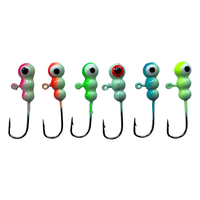 

6pcs 1.23g-1.86g Winter Ice Fishing Lure Ants Shaped Artificial Soft Bait Jig Head Small Ice Fishing Hook For Lure Worm