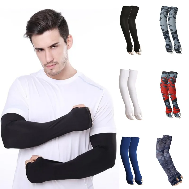 

2Pcs Unisex Cooling Arm Sleeves Cover Sports Running UV Sun Protection Outdoor Men Fishing Cycling Quick Dry Gloves Arm Warmer
