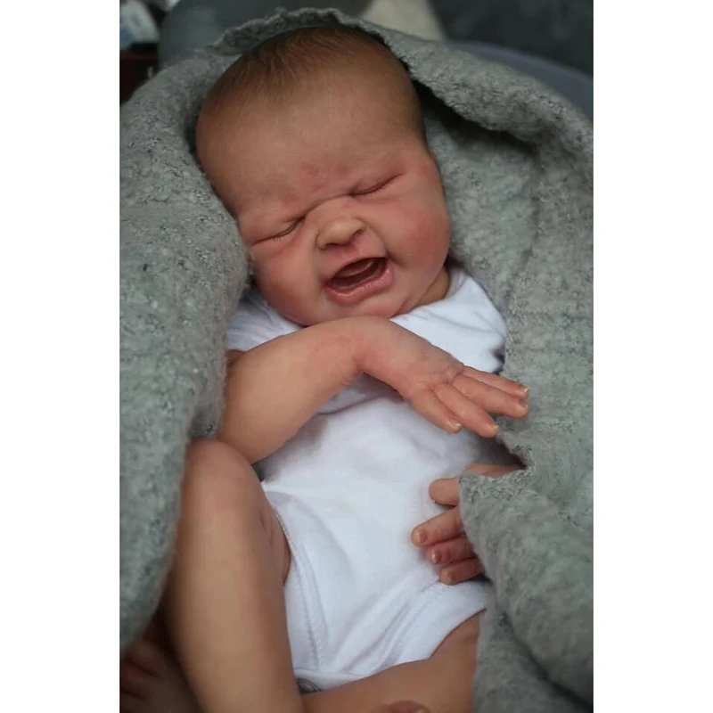 19inch Already Painted Finished Doll MARIA &quotBABY'S FIRST CRY&quot Same As Picture 3D Skin Hair Visible Veins Reborn |