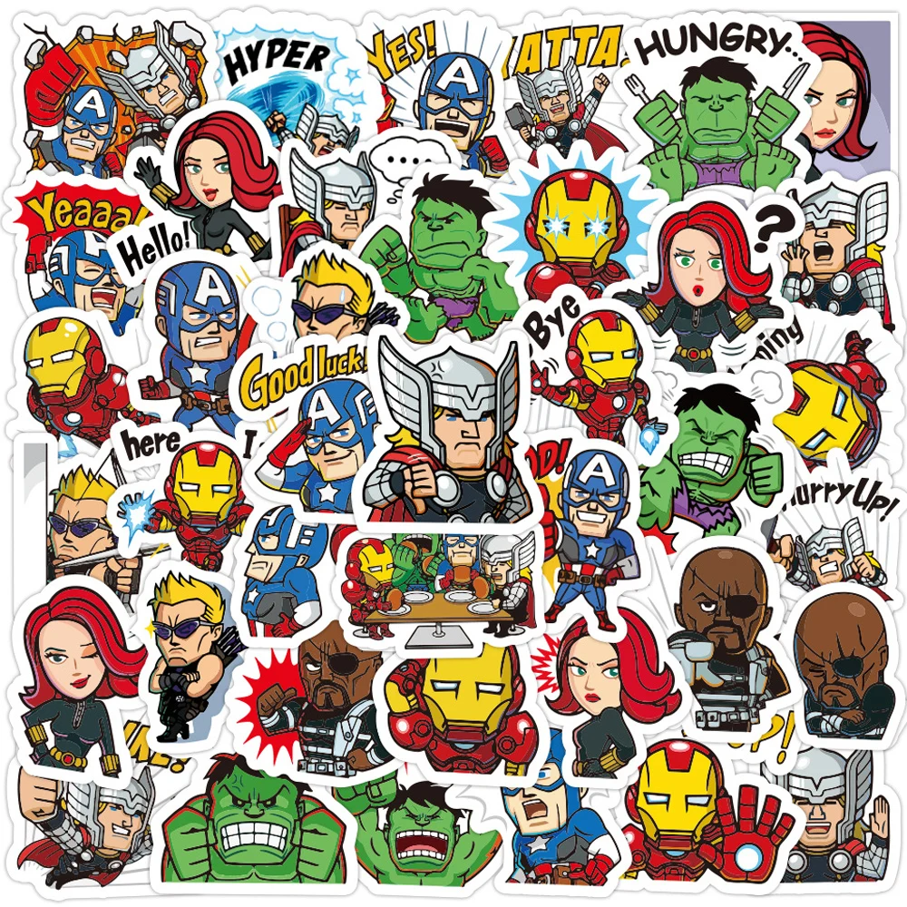 

10/20/40pcs Marvel The Avengers Stickers Anime DIY Graffiti Skateboard Water Bottle Laptop Motorcycle Cool Cartoon Sticker Toys
