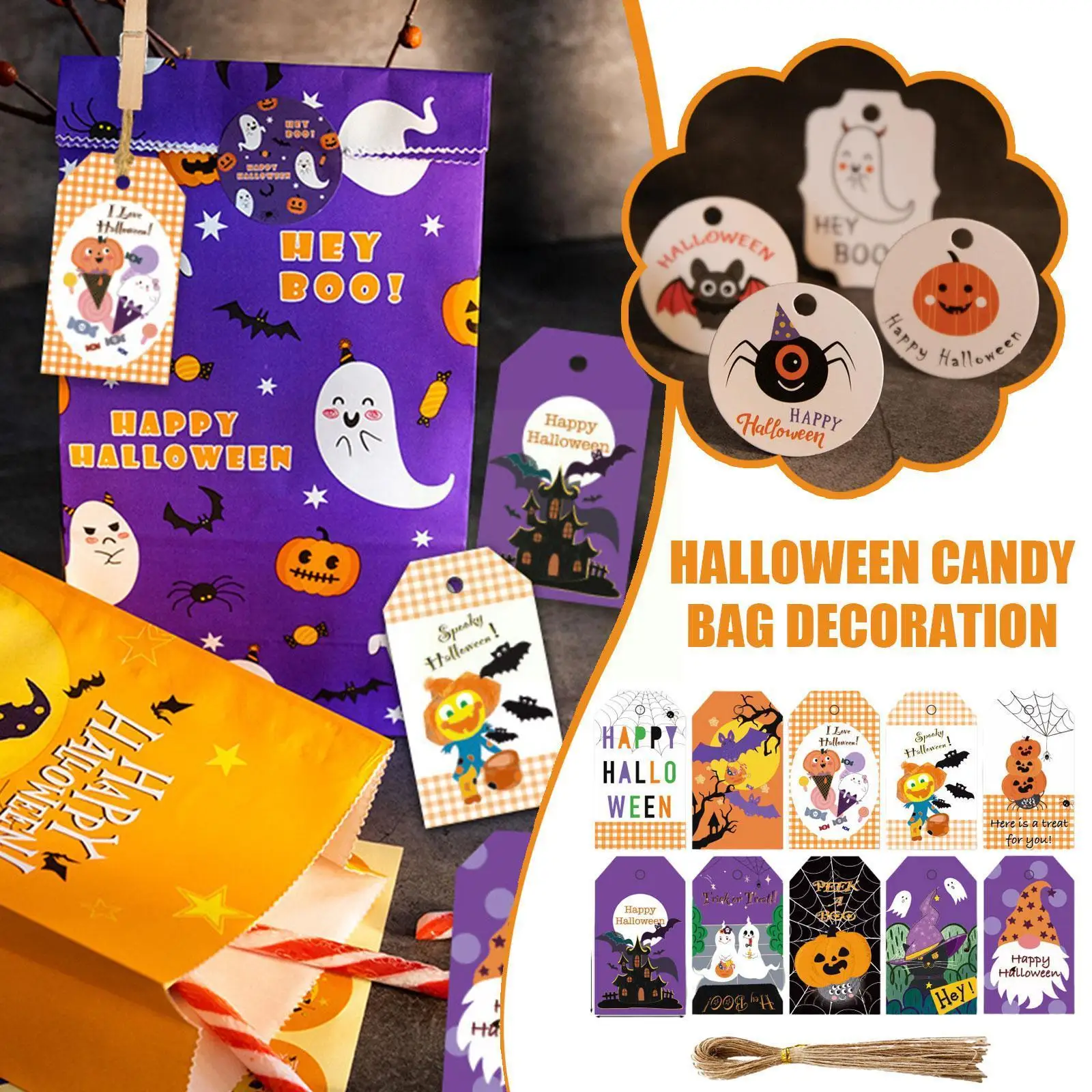 

Halloween Tag Halloween Gift Bag Candy Box Decoration Hanging Halloween Bag Candy Card Tag Decoration F9l1