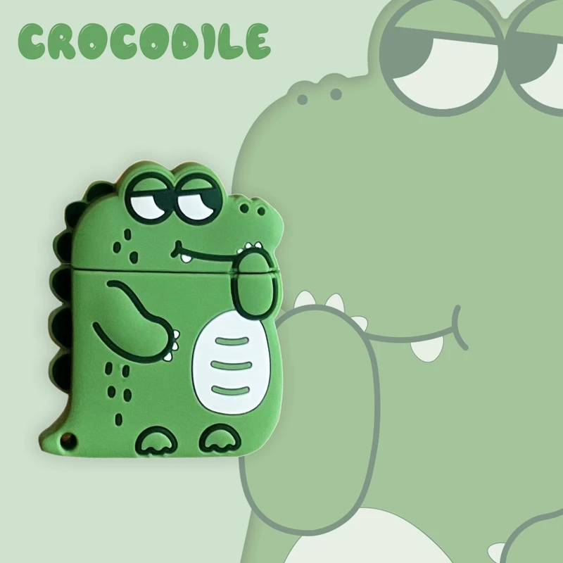 

Cute Cartoon Crocodile Earphone Headset Accessorie Soft Case For Airpods 1 2 Pro 3 Protective Wireless Bluetooth Headset Cover