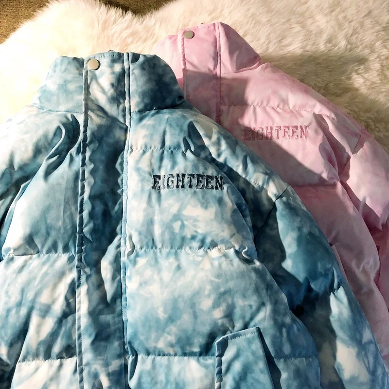 2023 Autumn Winter Couple Ins Trend Harajuku Style Coat Jacket Women Casual Fashion Loose Cotton-padded Jackets Female Outerwear