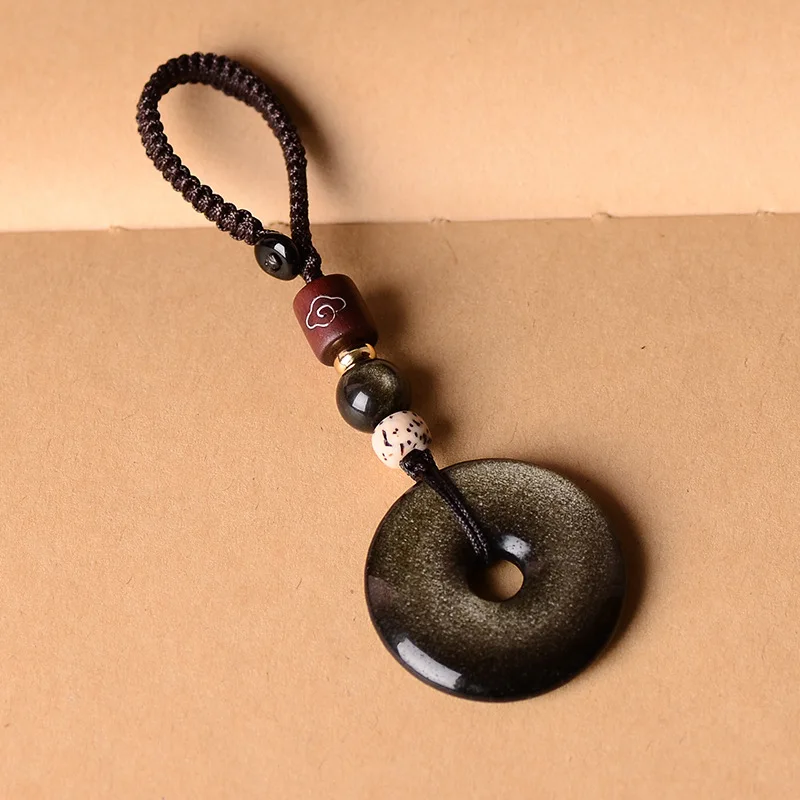 Брелок-подвеска золотой обсидиан для мужчин и женщин пара дизайн салона